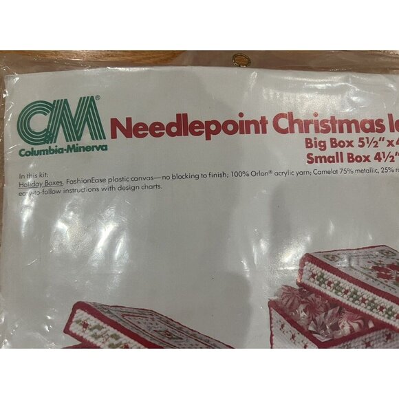 Columbia Minerva Needlepoint Christmas Idea Kit Holiday Boxes 8235 - Picture 5 of 6